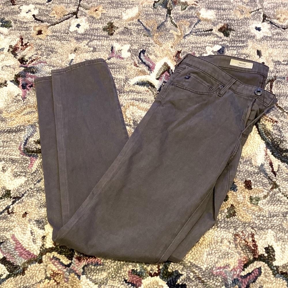 AG The stilt Cigarette Leg brushed twill jeans 28R. Grey. Excellent condition